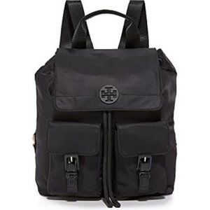 TORY BURCH Quinn Black Nylon/Patent leather Backpack